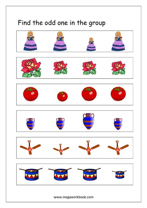 odd one out worksheets printable.